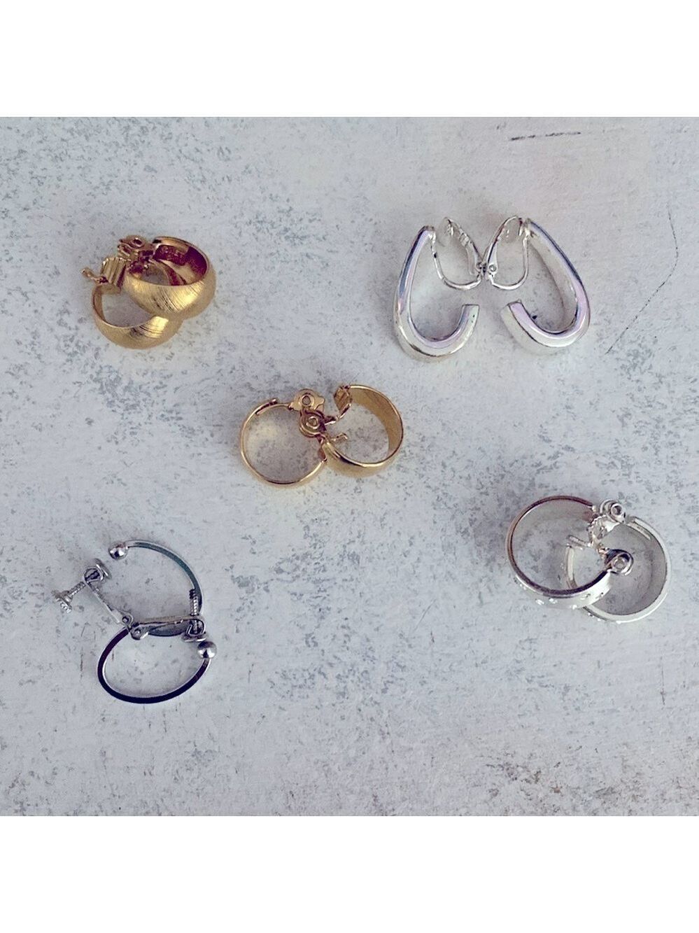 5pair vintage clip on earrings bundle